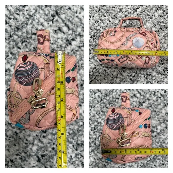 MZ Wallace x Marla Aaron Pink Lock Print Accordion Jewelry Case Bag - Picture 12 of 16